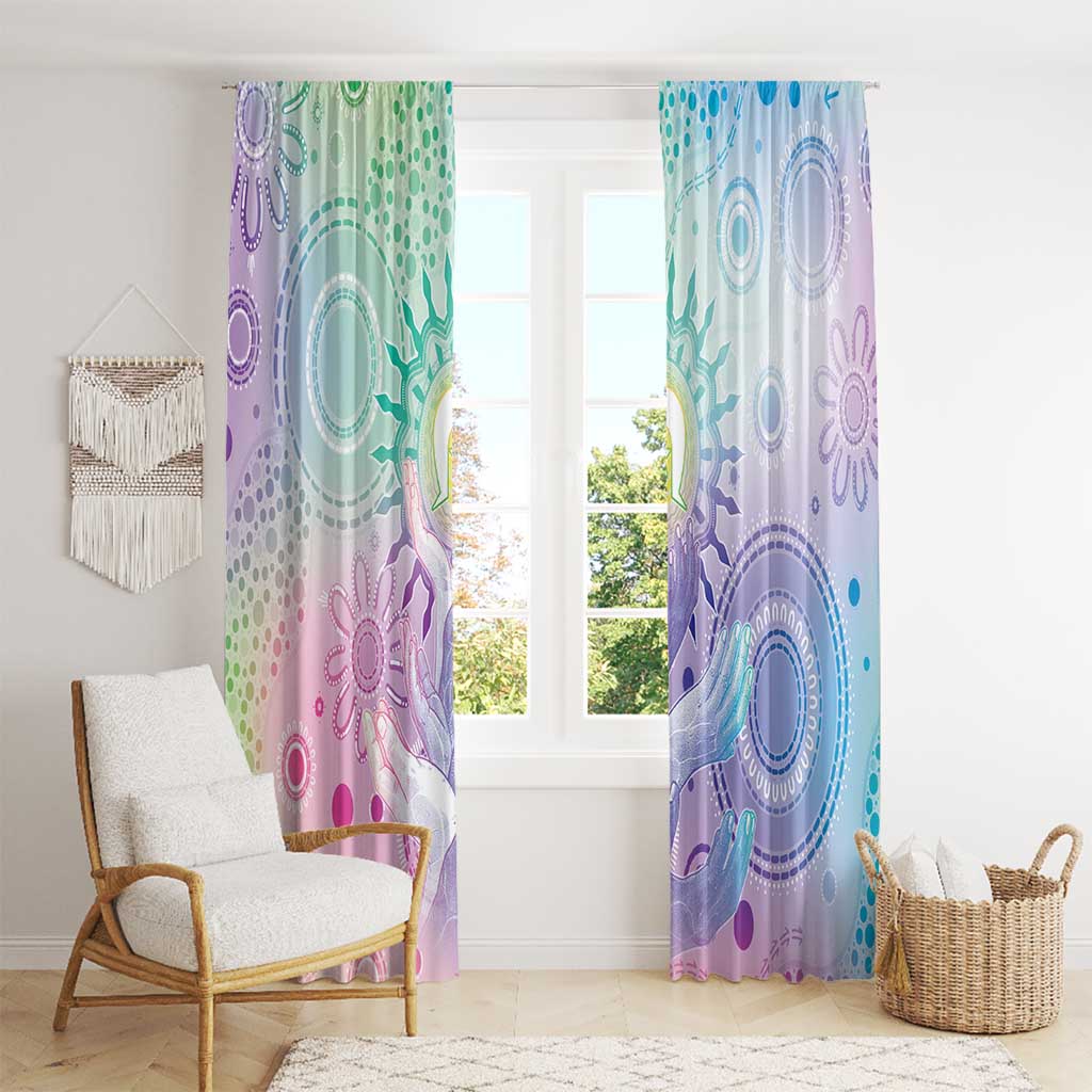 Aussie NAIDOC Week Window Curtain Pastel Aboriginal Dot Art