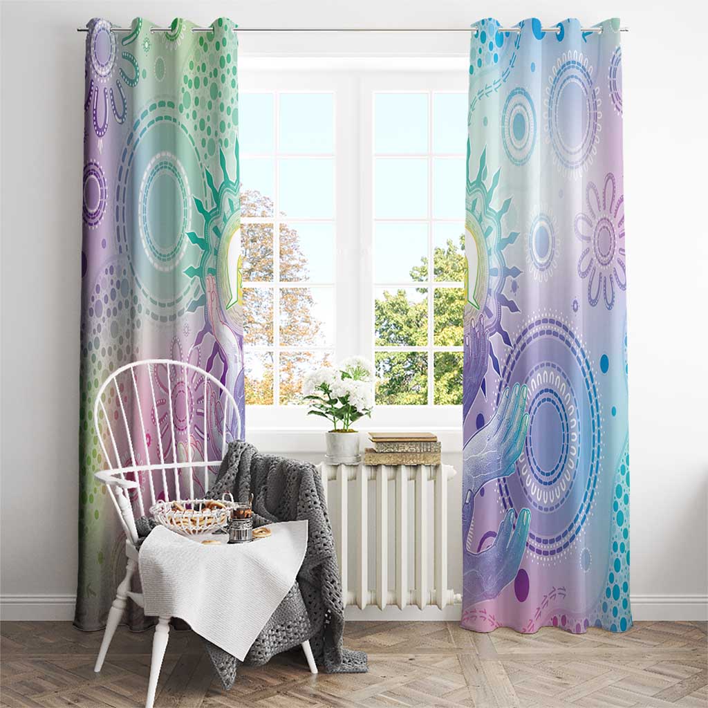 Aussie NAIDOC Week Window Curtain Pastel Aboriginal Dot Art