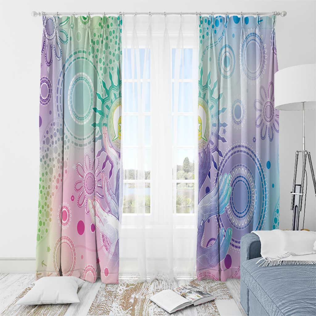 Aussie NAIDOC Week Window Curtain Pastel Aboriginal Dot Art