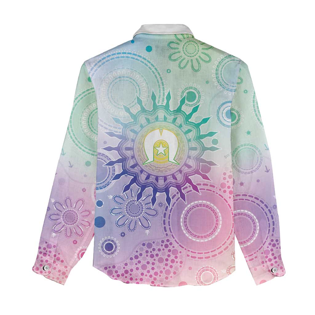 Aussie NAIDOC Week Women Casual Shirt Pastel Aboriginal Dot Art