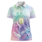 Aussie NAIDOC Week Women Polo Shirt Pastel Aboriginal Dot Art