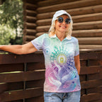 Aussie NAIDOC Week Women Polo Shirt Pastel Aboriginal Dot Art