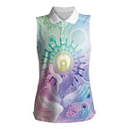 Aussie NAIDOC Week Women Sleeveless Polo Shirt Pastel Aboriginal Dot Art