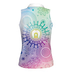 Aussie NAIDOC Week Women Sleeveless Polo Shirt Pastel Aboriginal Dot Art