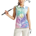 Aussie NAIDOC Week Women Sleeveless Polo Shirt Pastel Aboriginal Dot Art