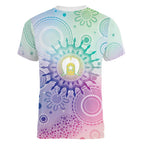 Aussie NAIDOC Week Women V-Neck T-Shirt Pastel Aboriginal Dot Art