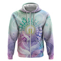 Aussie NAIDOC Week Zip Hoodie Pastel Aboriginal Dot Art