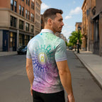 Aussie NAIDOC Week Zipper Polo Shirt Pastel Aboriginal Dot Art