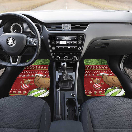 New Zealand Kiwi Christmas Car Mats Paua Shell Glitter Green