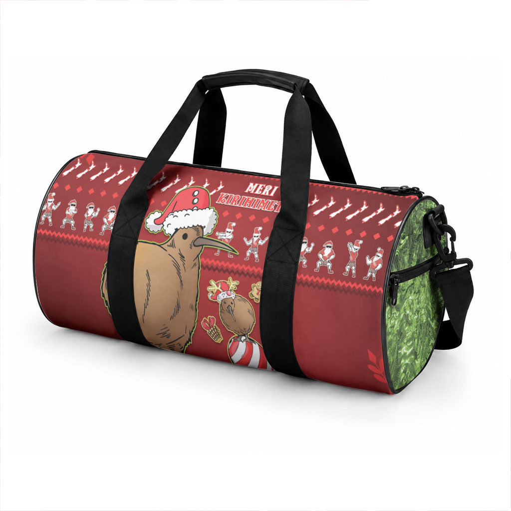 New Zealand Kiwi Christmas Duffle Bag Paua Shell Glitter Green