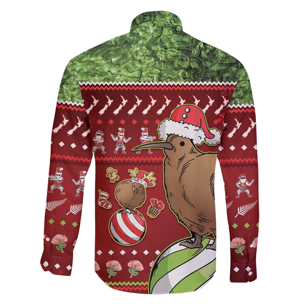 New Zealand Kiwi Christmas Family Matching Tank Maxi Dress and Hawaiian Shirt Paua Shell Glitter Green