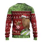 New Zealand Kiwi Christmas Ugly Christmas Sweater Paua Shell Glitter Green