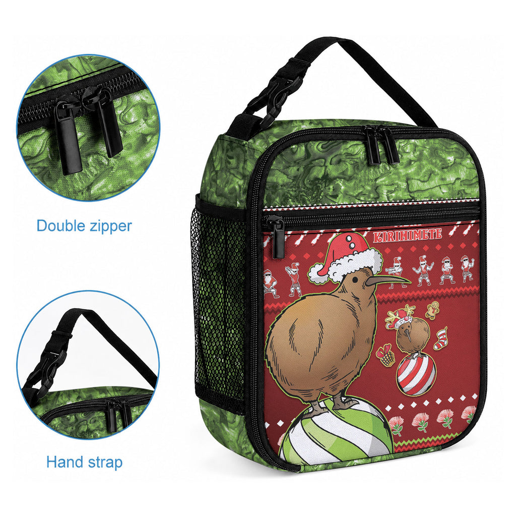 New Zealand Kiwi Christmas Lunch Bag Paua Shell Glitter Green