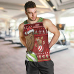New Zealand Kiwi Christmas Men Tank Top Paua Shell Glitter Green