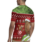New Zealand Kiwi Christmas Rugby Jersey Paua Shell Glitter Green
