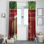 New Zealand Kiwi Christmas Window Curtain Paua Shell Glitter Green