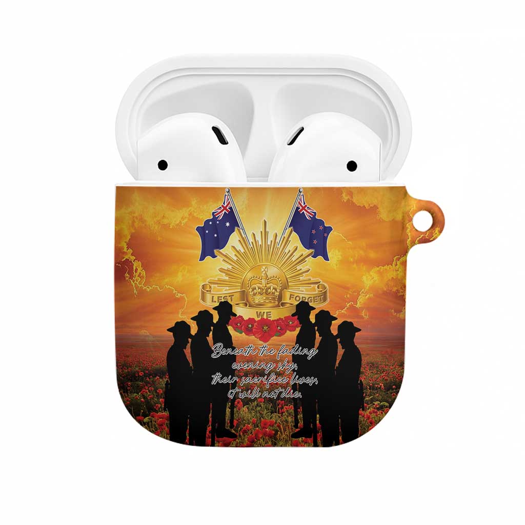 ANZAC Day AirPods Case Remembrance Tribute Soldiers And Poppy Field