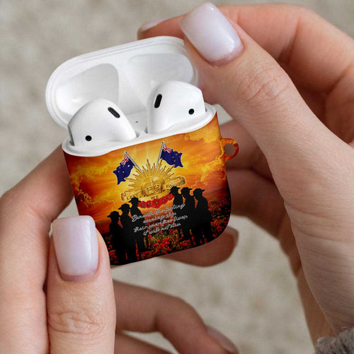 ANZAC Day AirPods Case Remembrance Tribute Soldiers And Poppy Field
