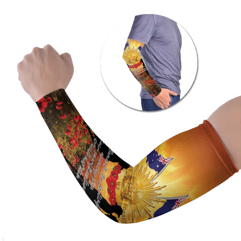 ANZAC Day Arm Sleeves Remembrance Tribute Soldiers And Poppy Field