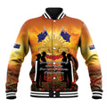 ANZAC Day Baseball Jacket Remembrance Tribute Soldiers And Poppy Field