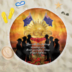 ANZAC Day Beach Blanket Remembrance Tribute Soldiers And Poppy Field