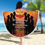ANZAC Day Beach Blanket Remembrance Tribute Soldiers And Poppy Field