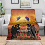 ANZAC Day Blanket Remembrance Tribute Soldiers And Poppy Field