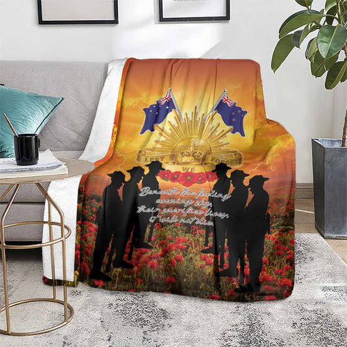 ANZAC Day Blanket Remembrance Tribute Soldiers And Poppy Field