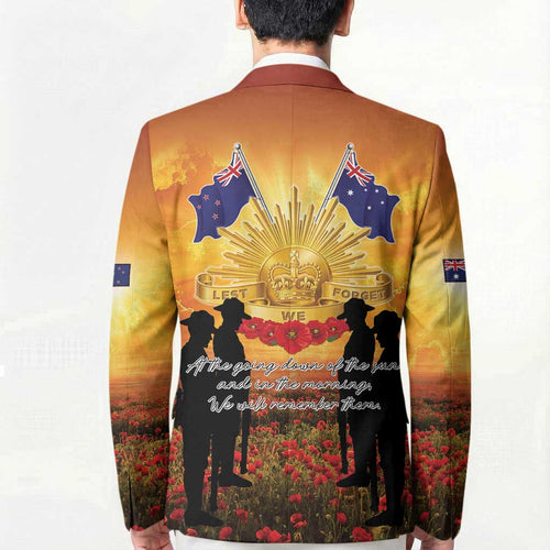 ANZAC Day Blazer Remembrance Tribute Soldiers And Poppy Field