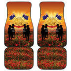 ANZAC Day Car Mats Remembrance Tribute Soldiers And Poppy Field