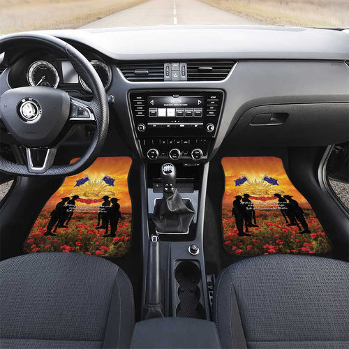 ANZAC Day Car Mats Remembrance Tribute Soldiers And Poppy Field