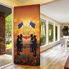ANZAC Day Door Cover Remembrance Tribute Soldiers And Poppy Field