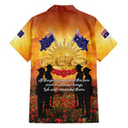 ANZAC Day Family Matching Long Sleeve Bodycon Dress and Hawaiian Shirt Remembrance Tribute Soldiers And Poppy Field