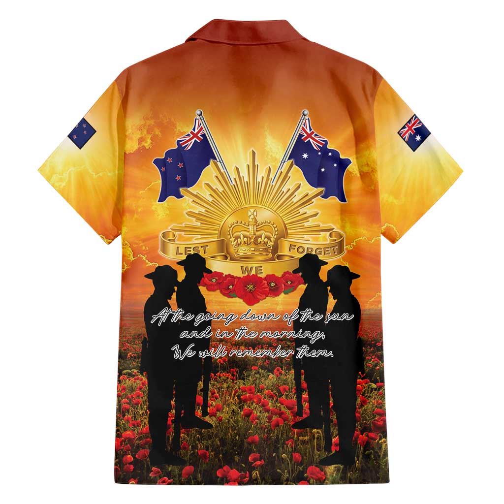 ANZAC Day Family Matching Mermaid Dress and Hawaiian Shirt Remembrance Tribute Soldiers And Poppy Field