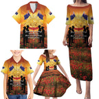ANZAC Day Family Matching Puletasi and Hawaiian Shirt Remembrance Tribute Soldiers And Poppy Field