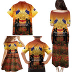ANZAC Day Family Matching Puletasi and Hawaiian Shirt Remembrance Tribute Soldiers And Poppy Field