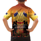 ANZAC Day Family Matching Summer Maxi Dress and Hawaiian Shirt Remembrance Tribute Soldiers And Poppy Field