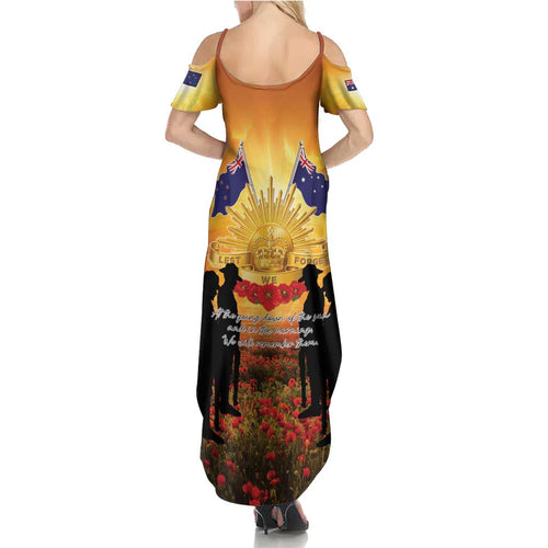 ANZAC Day Family Matching Summer Maxi Dress and Hawaiian Shirt Remembrance Tribute Soldiers And Poppy Field