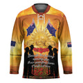 ANZAC Day Hockey Jersey Remembrance Tribute Soldiers And Poppy Field
