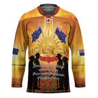 ANZAC Day Hockey Jersey Remembrance Tribute Soldiers And Poppy Field