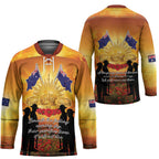ANZAC Day Hockey Jersey Remembrance Tribute Soldiers And Poppy Field
