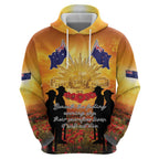 ANZAC Day Hoodie Remembrance Tribute Soldiers And Poppy Field