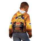 ANZAC Day Kid Hoodie Remembrance Tribute Soldiers And Poppy Field