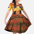 ANZAC Day Kid Short Sleeve Dress Remembrance Tribute Soldiers And Poppy Field