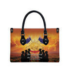ANZAC Day Leather Bag Remembrance Tribute Soldiers And Poppy Field