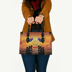 ANZAC Day Leather Bag Remembrance Tribute Soldiers And Poppy Field
