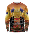 ANZAC Day Long Sleeve Shirt Remembrance Tribute Soldiers And Poppy Field