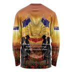 ANZAC Day Long Sleeve Shirt Remembrance Tribute Soldiers And Poppy Field