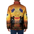 ANZAC Day Padded Jacket Remembrance Tribute Soldiers And Poppy Field