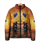 ANZAC Day Padded Jacket Remembrance Tribute Soldiers And Poppy Field